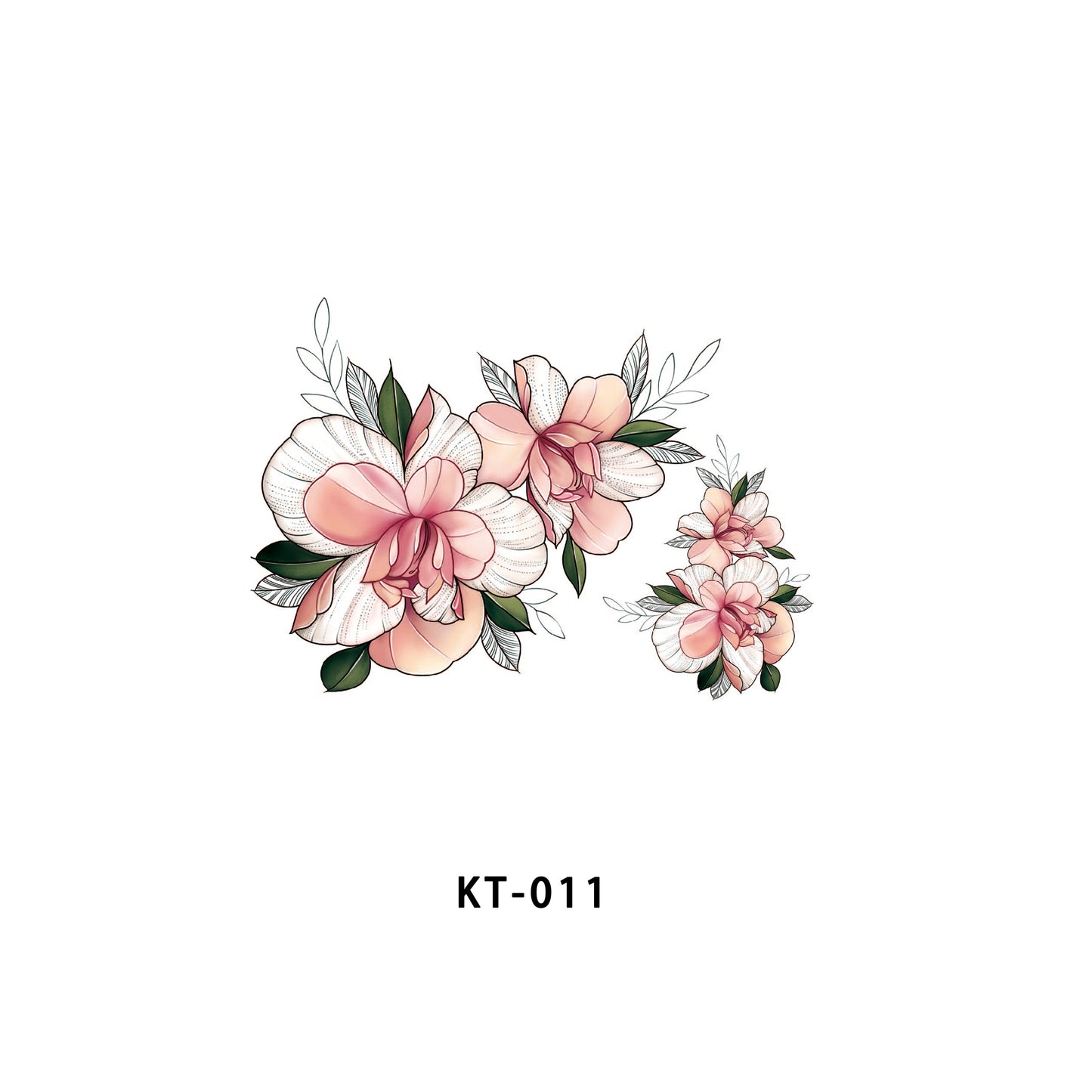 【Ordinary tattoo stickers】Watercolor Flower Tattoo Sticker（KT-011）