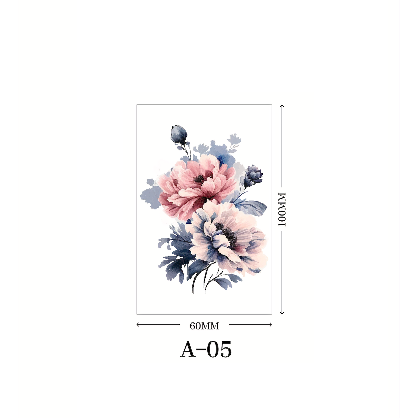 【Ordinary tattoo stickers】Watercolor Flower Tattoo Sticker（A-05）