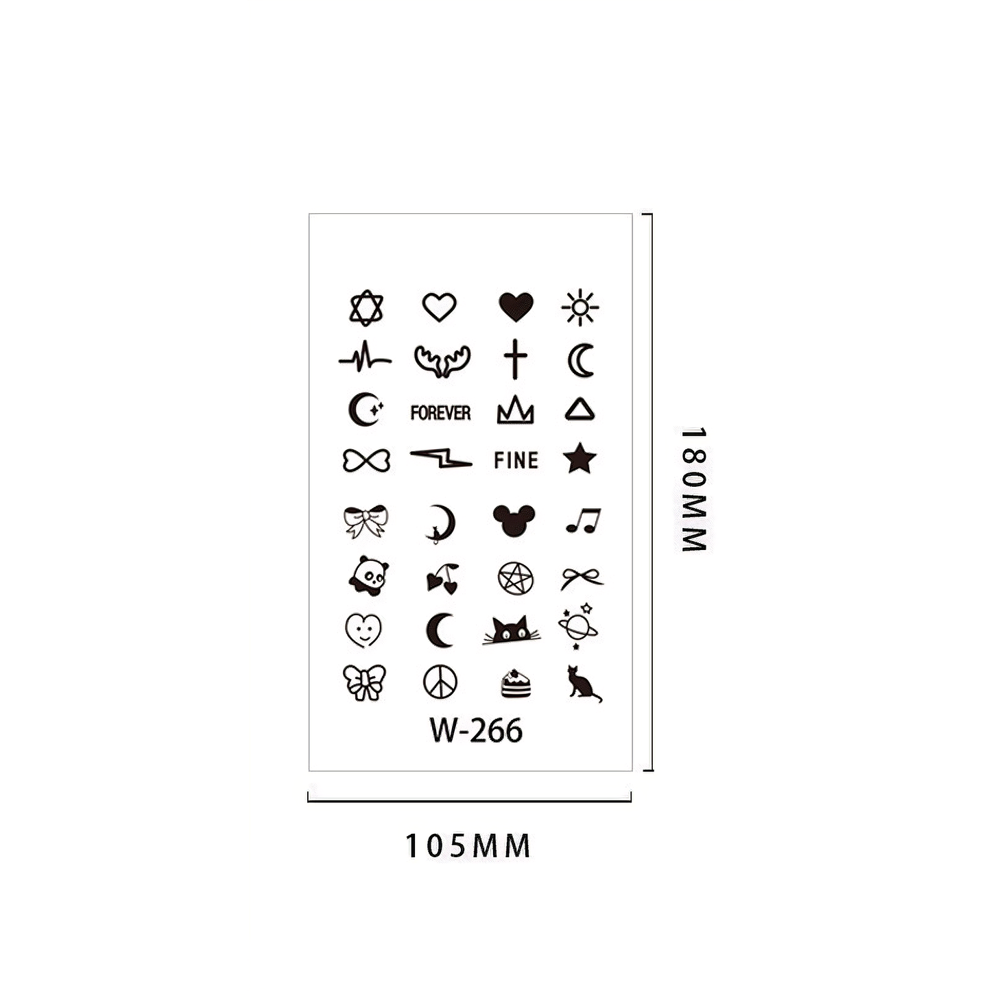 【Herbal tattoo stickers】Simple Cute Small Tattoo Sticker  (W-266)