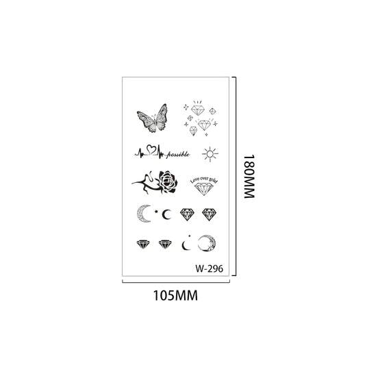 【Herbal tattoo stickers】Simple Cute Small Tattoo Sticker (W-296)