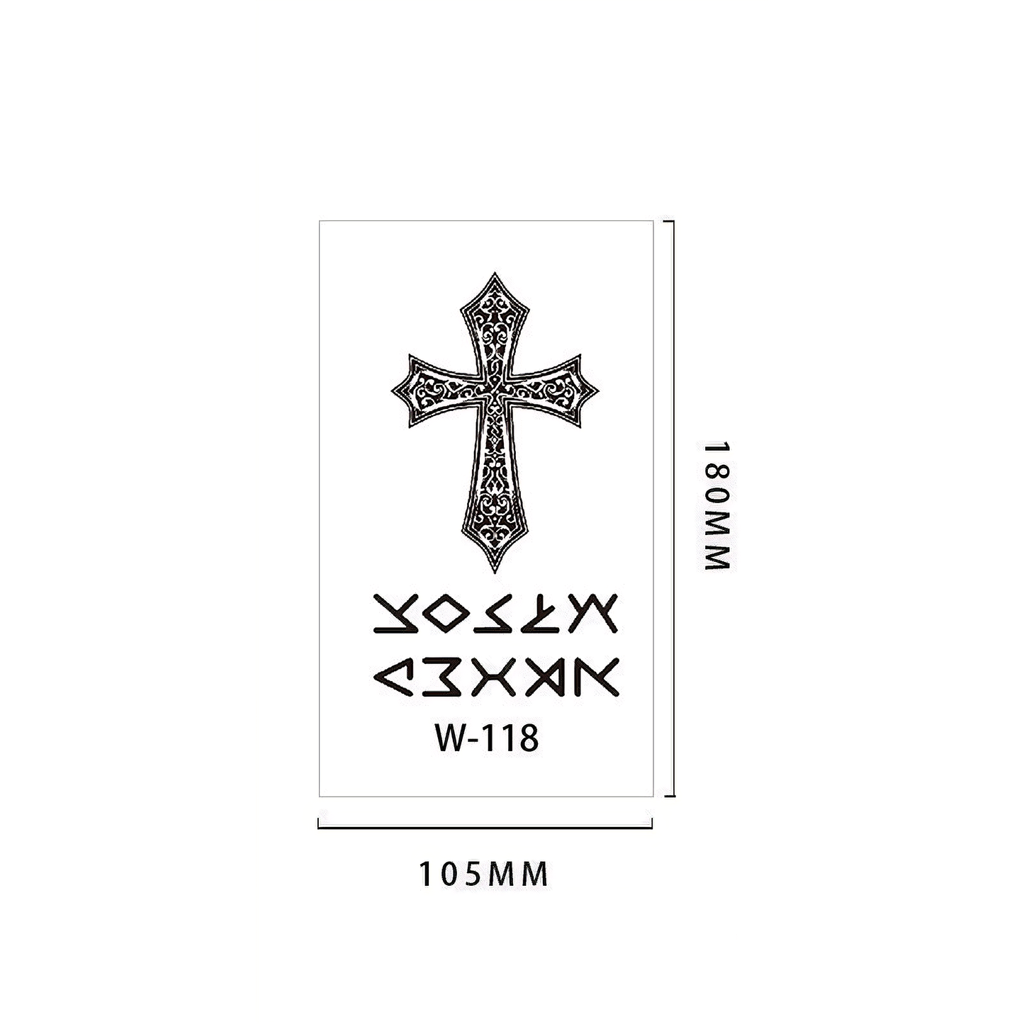 【Herbal tattoo stickers】Cross Tattoo Sticker (W-118)