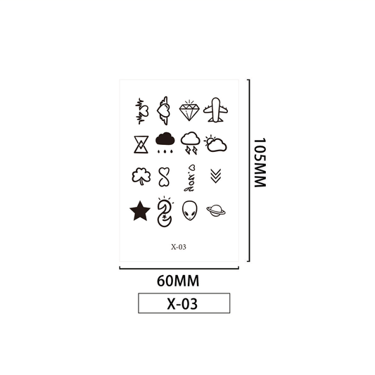 【Herbal tattoo stickers】Simple Cute Small Tattoo Sticker (X-03)