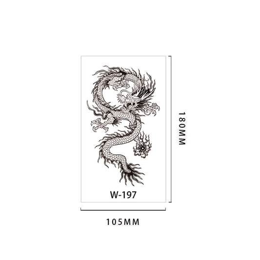 【Herbal tattoo stickers】Chinese Dragon Tattoo Sticker（W-197）