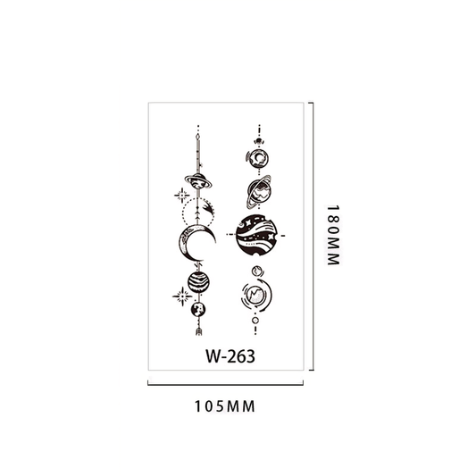 【Herbal tattoo stickers】Planet Tattoo Sticker (W-263)