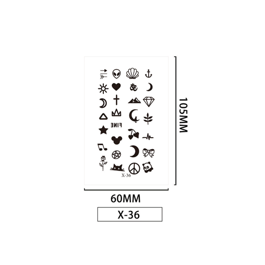 【Herbal tattoo stickers】Simple Cute Small Tattoo Sticker (X-36)