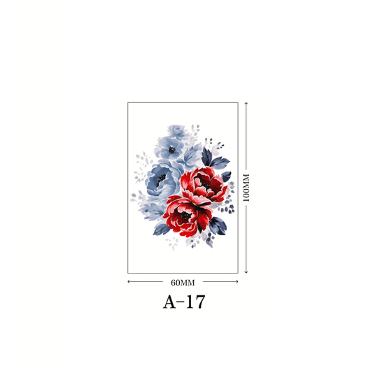 【Ordinary tattoo stickers】Watercolor Flower Tattoo Sticker（A-17）