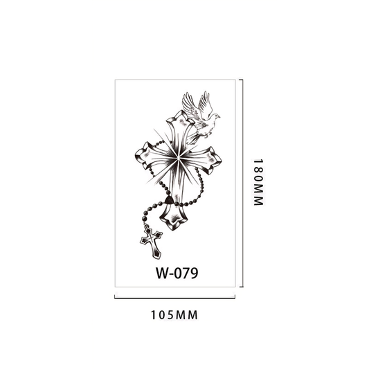 【Herbal tattoo stickers】Cross Tattoo Sticker (W-079)