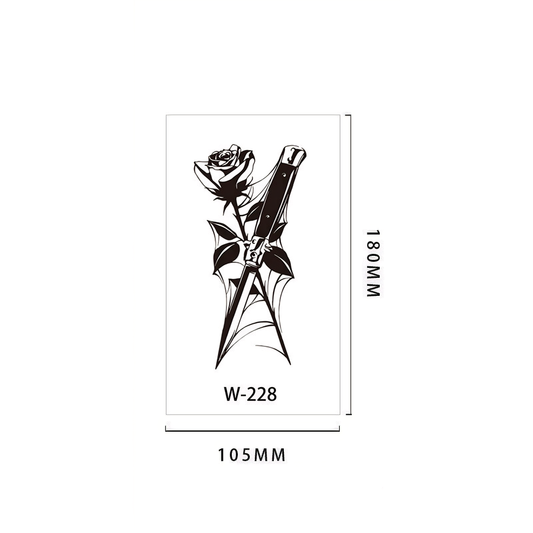 【Herbal tattoo stickers】Flower Knife Tattoo Sticker（W-228）