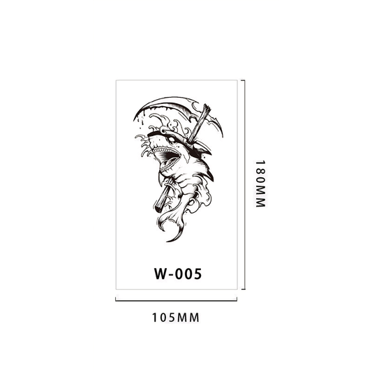 【Herbal tattoo stickers】Shark Tattoo Sticker（W-005）