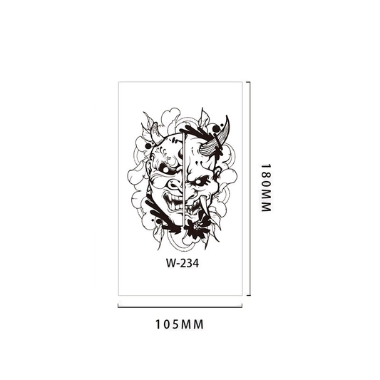 【Herbal tattoo stickers】Japanese Hannya Tattoo Sticker（W-234）