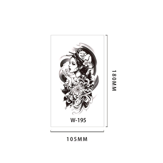 【Herbal tattoo stickers】Japanese Geisha Tattoo Sticker（W-195）