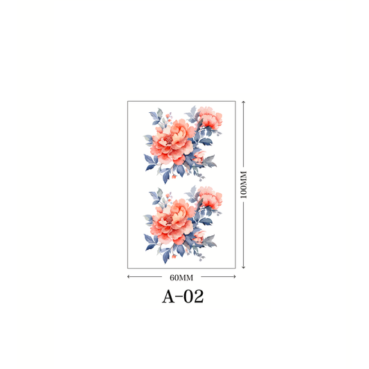 【Ordinary tattoo stickers】Watercolor Flower Tattoo Sticker（A-02）