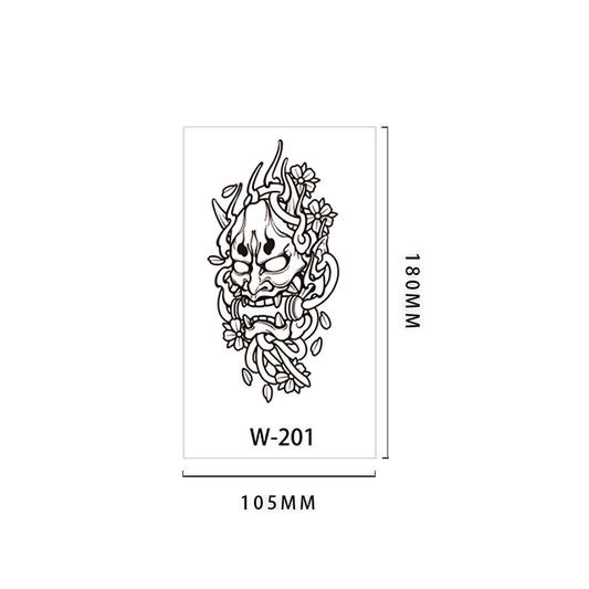 【Herbal tattoo stickers】Japanese Hannya Tattoo Sticker（W-201）