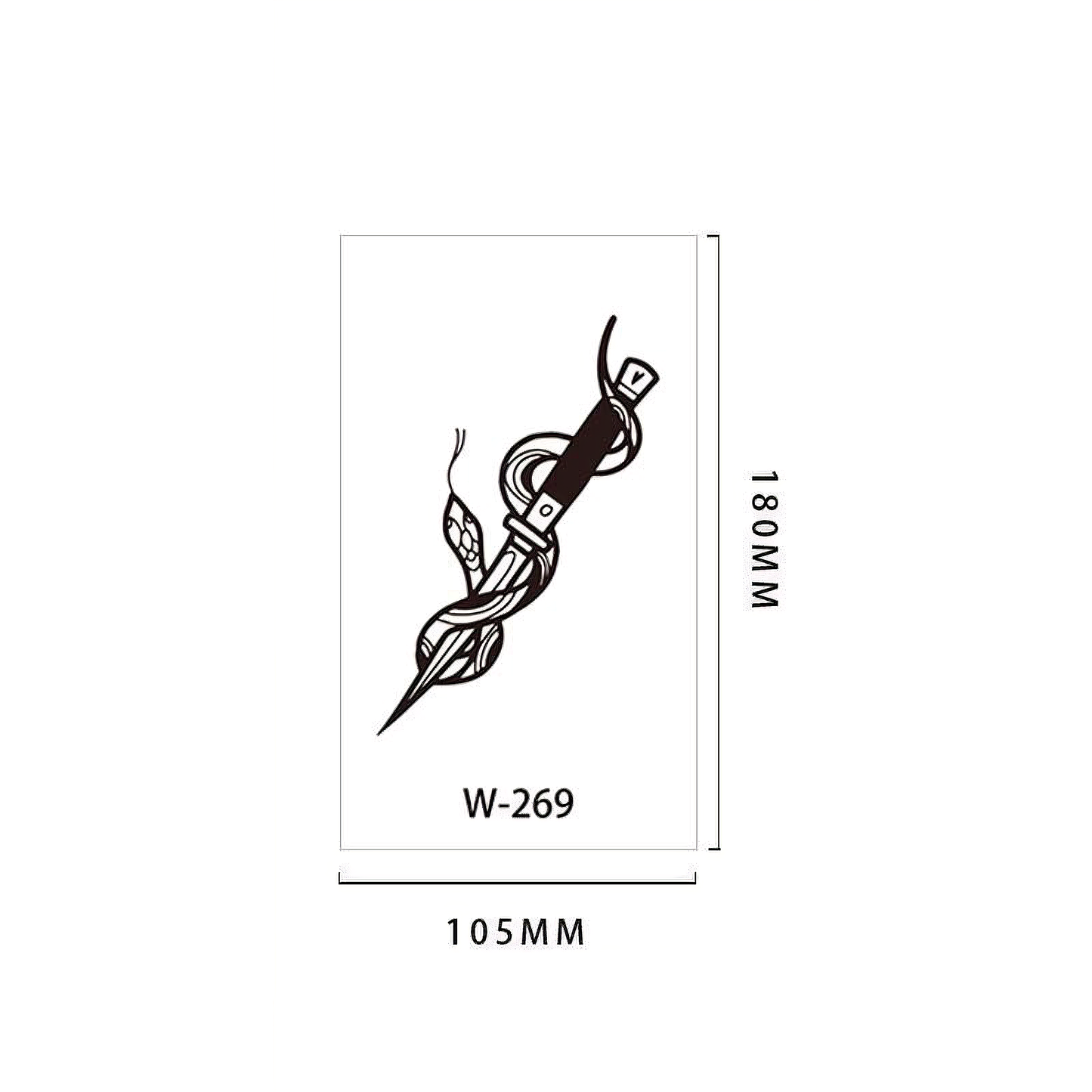 【Herbal tattoo stickers】Snake Knife Tattoo Sticker（W-269）