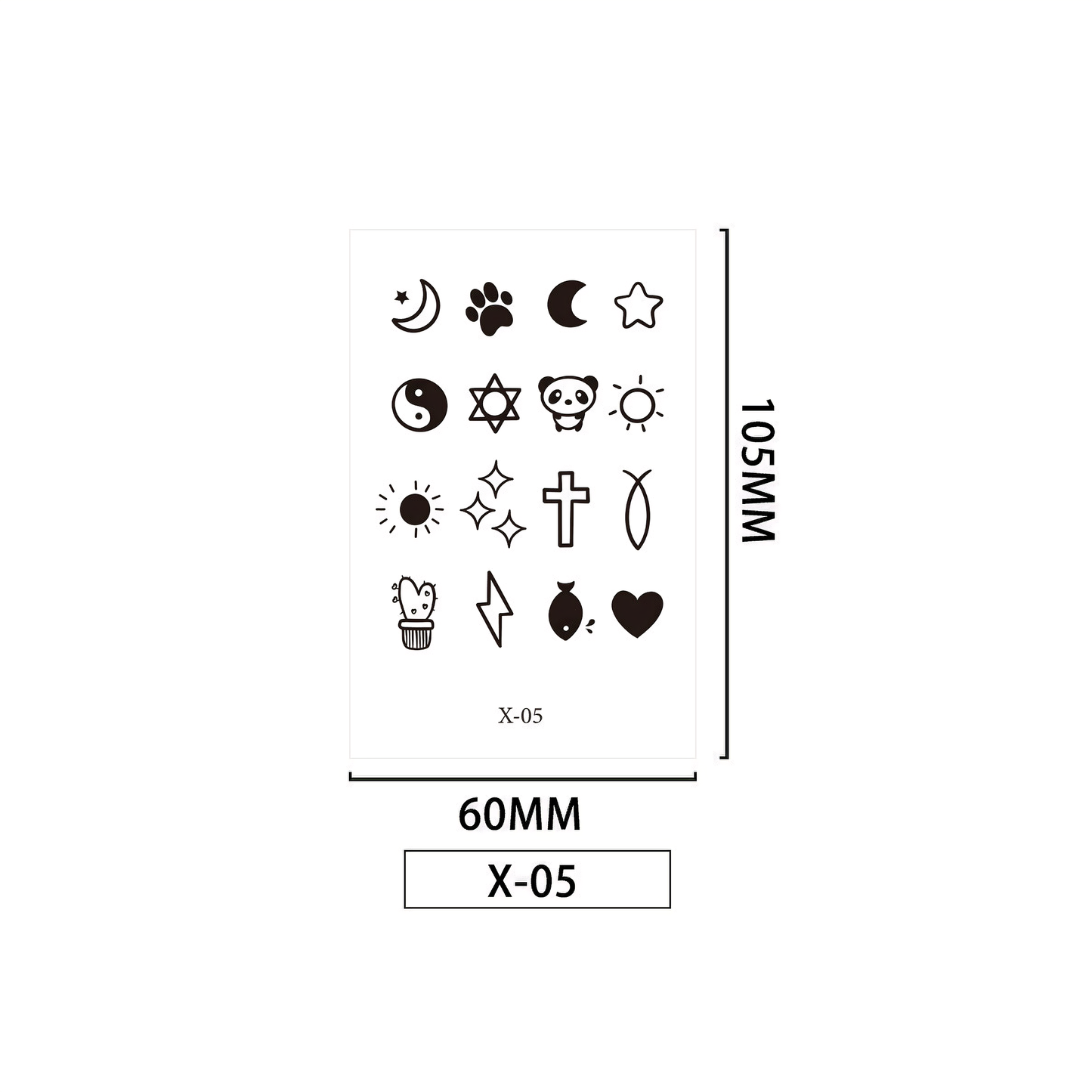 【Herbal tattoo stickers】Simple Cute Small Tattoo Sticker (X-05)