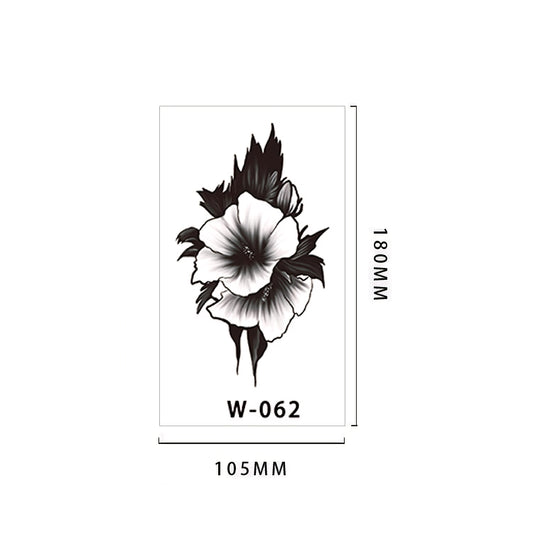 【Herbal tattoo stickers】Black Flower Tattoo Sticker (W-062)